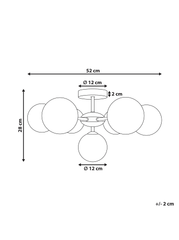 Beliani Deckenleuchten ANADYR in Rosa/Gold - (W) 52 x (H) 28 x (L) 52 cm