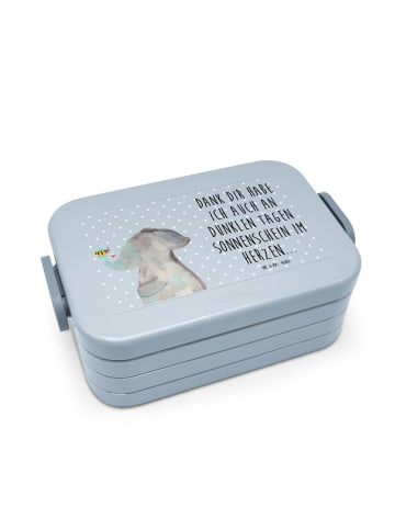 Mr. & Mrs. Panda Lunchbox Elefant Biene Motiv mit Spruch in Blau Pastell