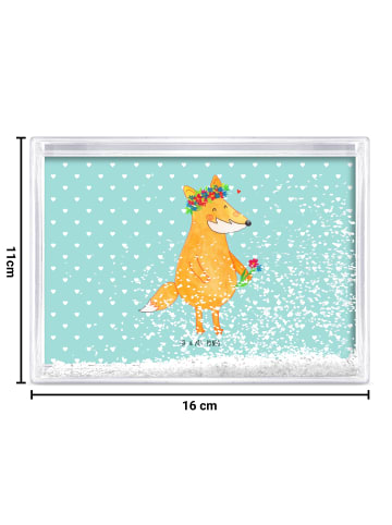 Mr. & Mrs. Panda 3D-Bilderrahmen Fuchs Blumen ohne Spruch in Türkis Pastell