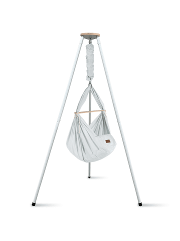 Schmusewolke Federwiege mit Tipi Bio AirGrey Weiß Schafwolle