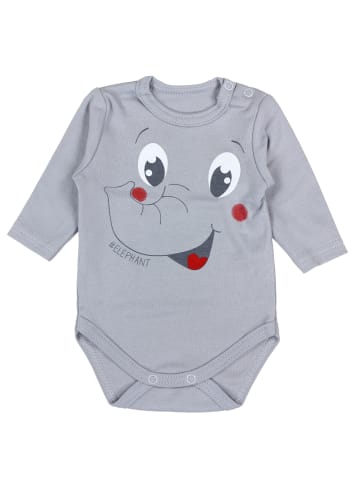TupTam Baby Bekleidungsset Langarmbody Hose Mütze3 teilig in grau