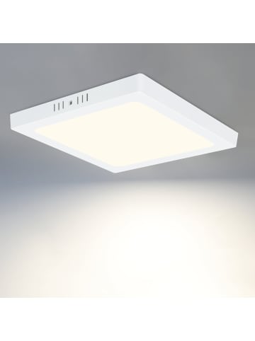 ZMH LED Deckenleuchte in Weiß Eckig 4000K Neutralweiß Flach 18W Modern IP44 Ø23CM