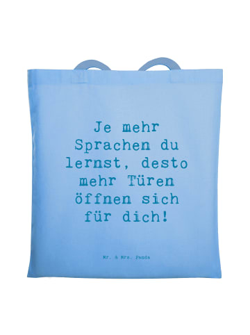 Mr. & Mrs. Panda Schultasche Spruch Sprachen lernen und anwenden... in Sky Blue