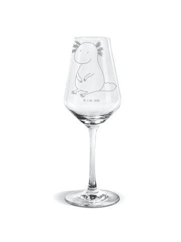 Mr. & Mrs. Panda Weinglas Axolotl Niedlich ohne Spruch in Transparent
