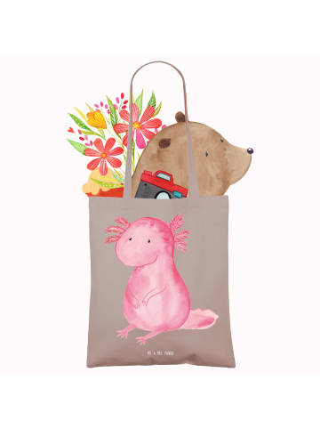 Mr. & Mrs. Panda totebag Axolotl Niedlich ohne Spruch in Braun Pastell