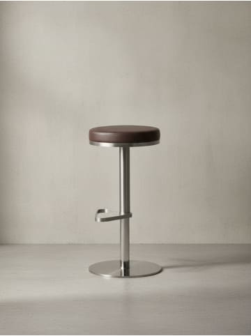 KADIMA DESIGN Barhocker WL1.612 Edelstahl höhenverstellbare Sitzhöhe 57 - 82 in Braun