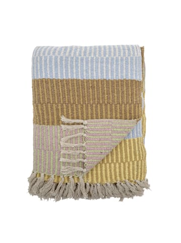 Bloomingville Decke Isnel aus recycelter Baumwolle in gelb