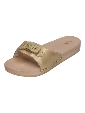 Scholl Pantoletten PESCURA FLAT FLEX in goldfarben