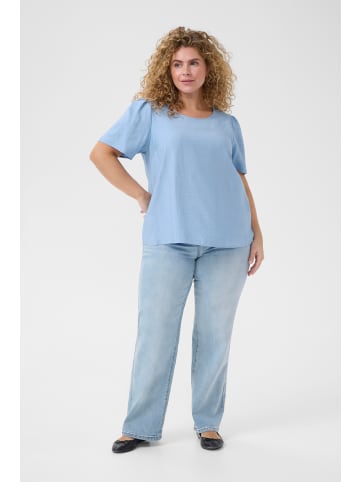 KAFFE curve Kurzarm-Bluse KCmui in Soft Chambray CC