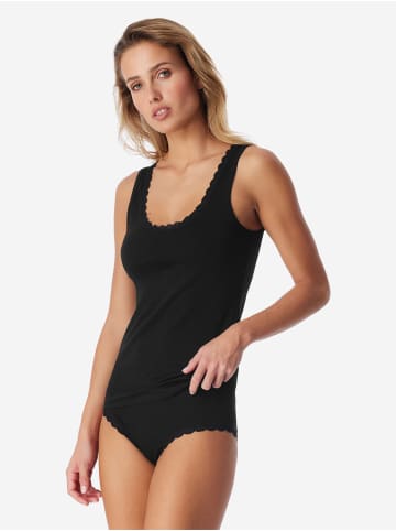 UNCOVER BY SCHIESSER Unterhemd Cotton Lace in Schwarz