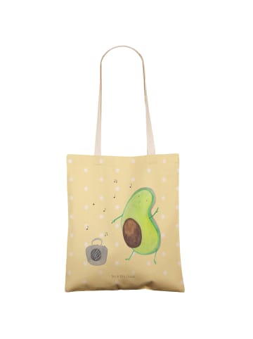 Mr. & Mrs. Panda Tote Bag Avocado Tanzen ohne Spruch in Gelb Pastell