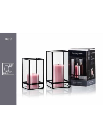 Ritzenhoff & Breker Windlicht Nero in Schwarz-Transparent 17,5 cm in schwarz-transparent