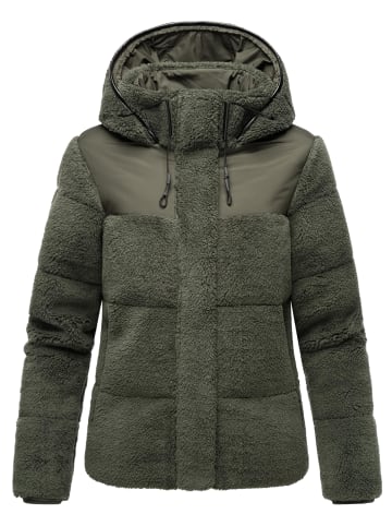 Marikoo Kapuzenplüschjacke Kaguraa 16 in Olive