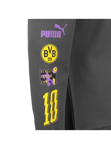 Puma Sweatshirt Borussia Dortmund BVB Street Soccer Crew in anthrazit / lila