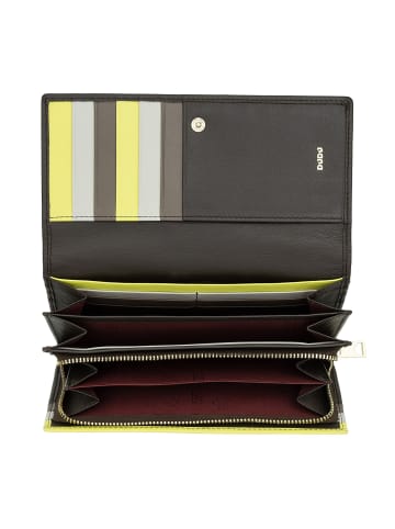 DuDu Geldbörse Leder 19 cm in coffee brown
