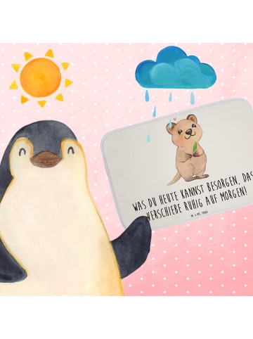 Mr. & Mrs. Panda duschmatte Quokka Happy mit Spruch in Weiß