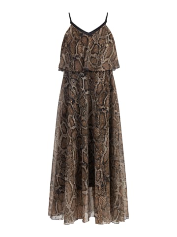 faina Maxikleid Mit Schlangenprint in Beige Schlange