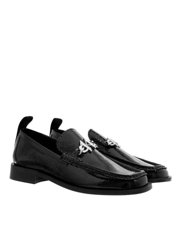 Karl Lagerfeld Mokassino Ii Kl Chain Loafer Black Textured Leather in black