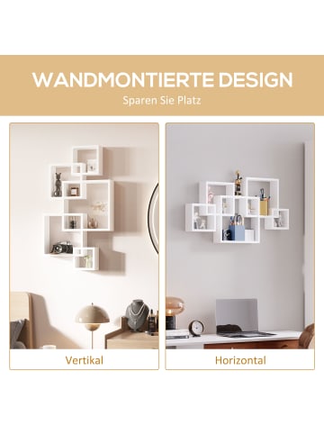 HOMCOM Schweberegal-49,5L x 10,2B x 86H cm-Weiß