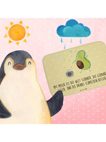 Mr. & Mrs. Panda Badteppich Avocado Tanzen mit Spruch in Gelb Pastell