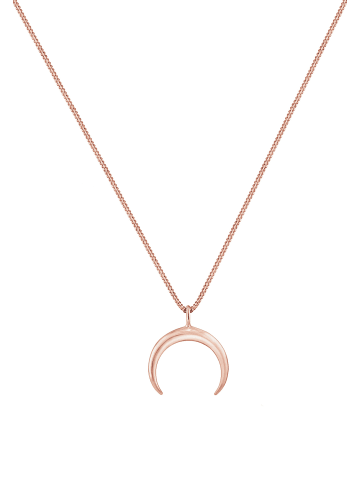 Elli Halskette 925 Sterling Silber Astro, Halbmond in Rosegold