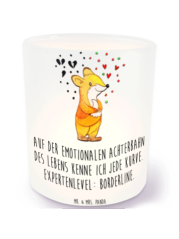 Mr. & Mrs. Panda Outdoor Windlicht Fuchs Borderline mit Spruch in Transparent