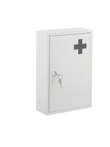 relaxdays Medizinschrank in Weiß/ Anthrazit - (B)21,5 x (H)32 x (T)8 cm