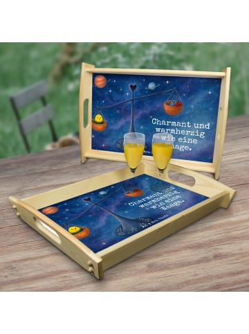 Mr. & Mrs. Panda Tablett Sternzeichen Waage Design mit Spruch in Weiß