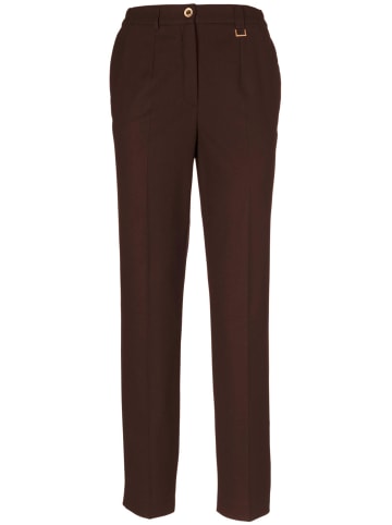 GOLDNER Bügelfaltenhose mit Teildehnbund in dunkeltaupe