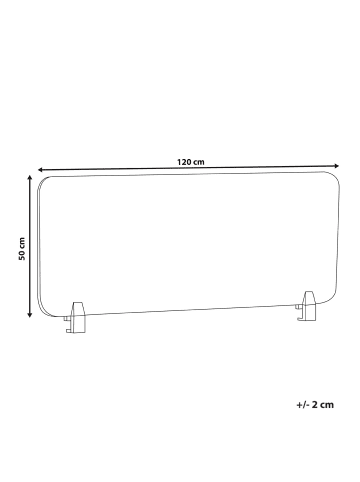 Beliani Schreibtischtrennwand SPLIT in Blau - (W) 120 x (H) 50 x (L) 1 cm