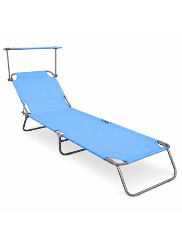 VCM  Sonnenliege Liegestuhl Gartenliege Dach Liegestuhl in Blau