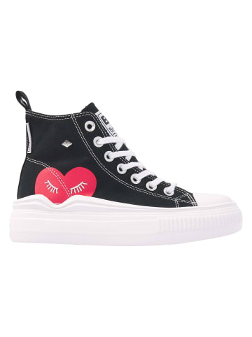 British Knights Sneaker Kaya flow mid in schwarz/rotes herz