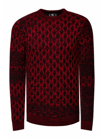 Rusty Neal Used-Look Karomuster Rundhals-Pullover in Rot