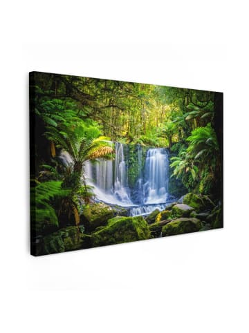 MuchoWow Leinwand bilder Dschungel Wasserfall