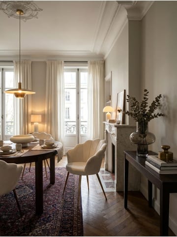KADIMA DESIGN Esszimmerstuhl: Skandinavisches Design, Samtbezug, goldene Metallbeine in Weiß