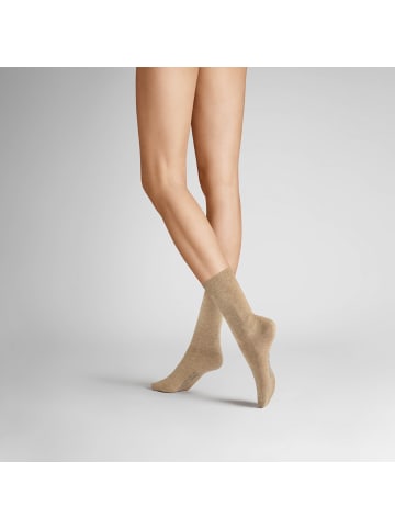 Hudson Socken Relax Cotton druckfreier Bund in Beigemel.