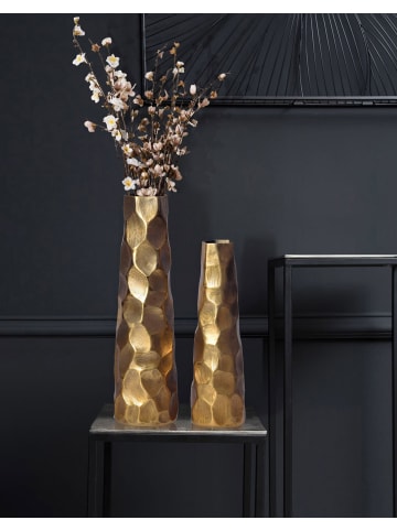 FineBuy Blumentopf in Gold / Aluminium / 15x15x49