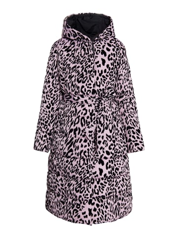 faina Damen Langer Steppmantel in Mauve Leo