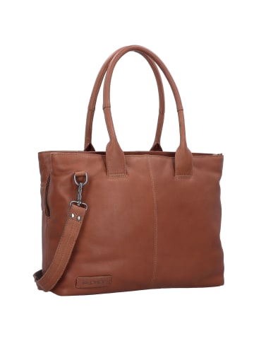 Plevier Structure Antilla Schultertasche RFID Schutz Leder 40 cm Laptopfach in cognac