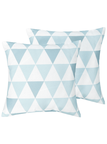 Beliani 2er-Set Gartenkissen TRIFOS in Bunt/Weiß/Blau
