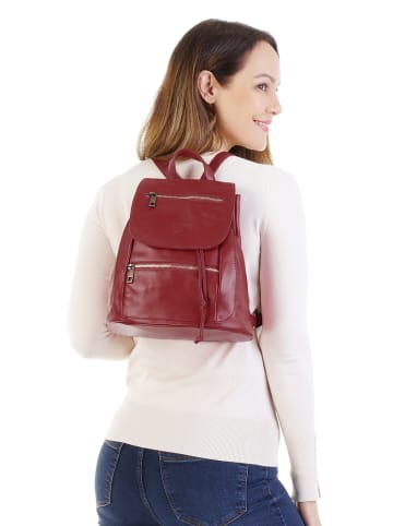 Samantha Look City-Rucksack echt Leder in rot