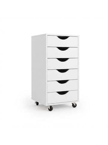 relaxdays Rollcontainer in Weiß - (B)40 x (H)78 x (T)40 cm