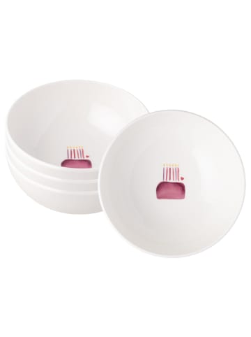 Villeroy & Boch 4er Set Müslischalen Happy Birthday With Love ø 16,9 cm in bunt