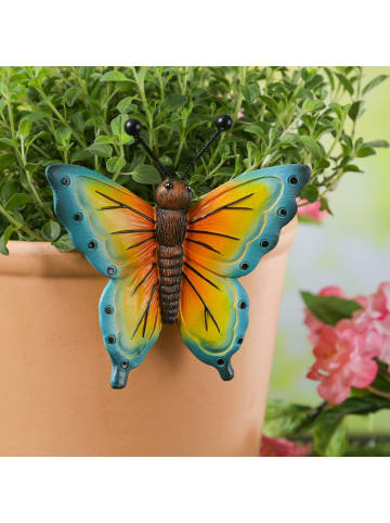 MARELIDA Blumentopfhänger Schmetterling Gartenfigur als Topfhänger H: 11,5cm in bunt