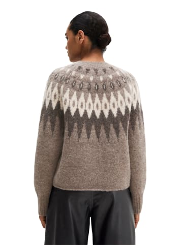 Marc O'Polo Jacquard-Cardigan slim in Dark Brown