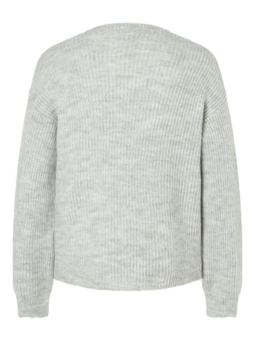 More & More Rippstrickjacke in silvergrey melange