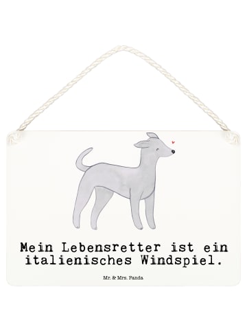 Mr. & Mrs. Panda Schild Italienisches Windspiel Lebensretter mit... in Weiß