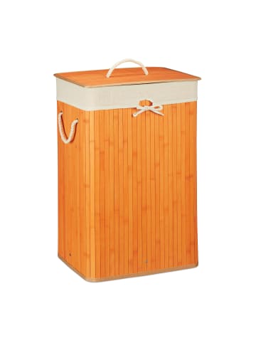 relaxdays Wäschekorb in Orange - (B)43,5 x (H)65,5 x (T)33,5 cm