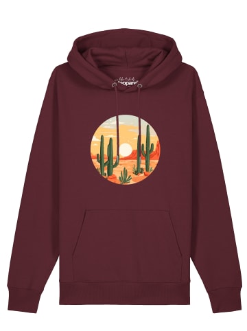 wat? Apparel Sweatshirt Sonnenuntergang in der Wüste in Weinrot