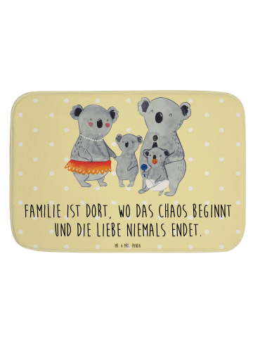 Mr. & Mrs. Panda Badteppich Koala Familie mit Spruch in Gelb Pastell